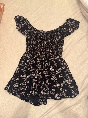 Papermoon Black Floral Off-Shoulder Romper